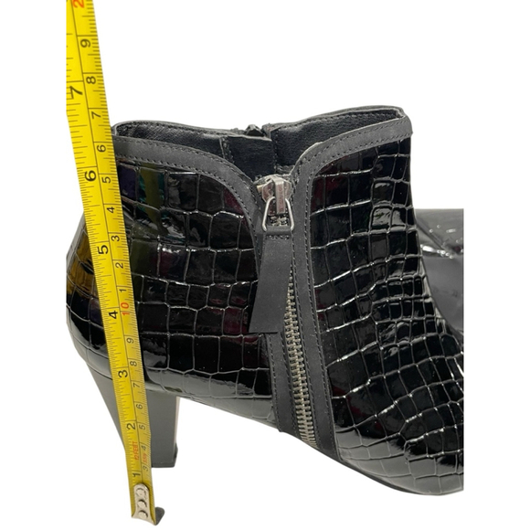 Size 9.5 Rialto Shoes "STARBRIGHT" Women's Boot, BLACK CROCO PATENT Leather - Picture 5 of 8